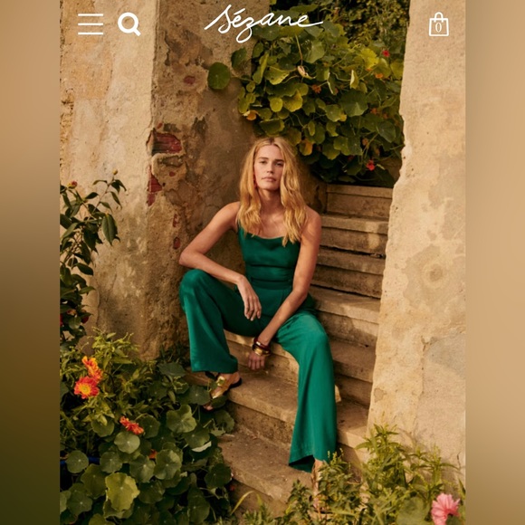 Sezane Sky Jumpsuit in emerald green size 4 (EU 36) - Picture 3 of 10
